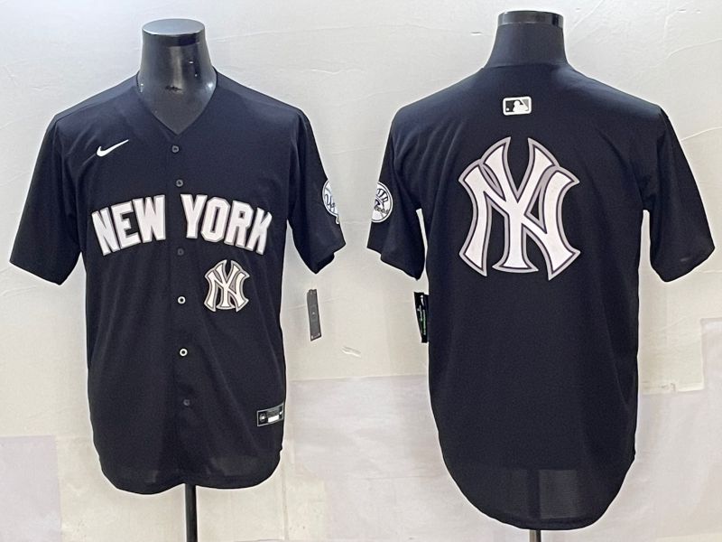 Men 2025 New York Yankees Blank Black Nike MLB Jersey style 0034->new york yankees->MLB Jersey